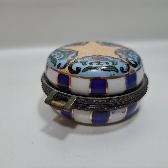 Cloisonne Enamel Collectible Medicine Pill Box Container Multi Colored - Picture 10 of 16